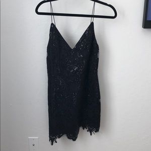 Black sequin lace dress